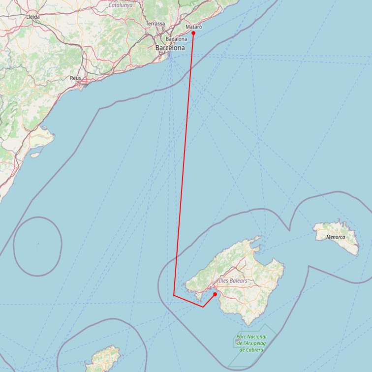 16/07 -> 18/07 – NAVIGATION : du port de Mataro (Es) à Ibiza baie de Talamanca (Es)